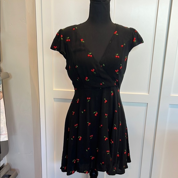 Lulu's Black Dress with Cherry Print - Picture 2 of 5